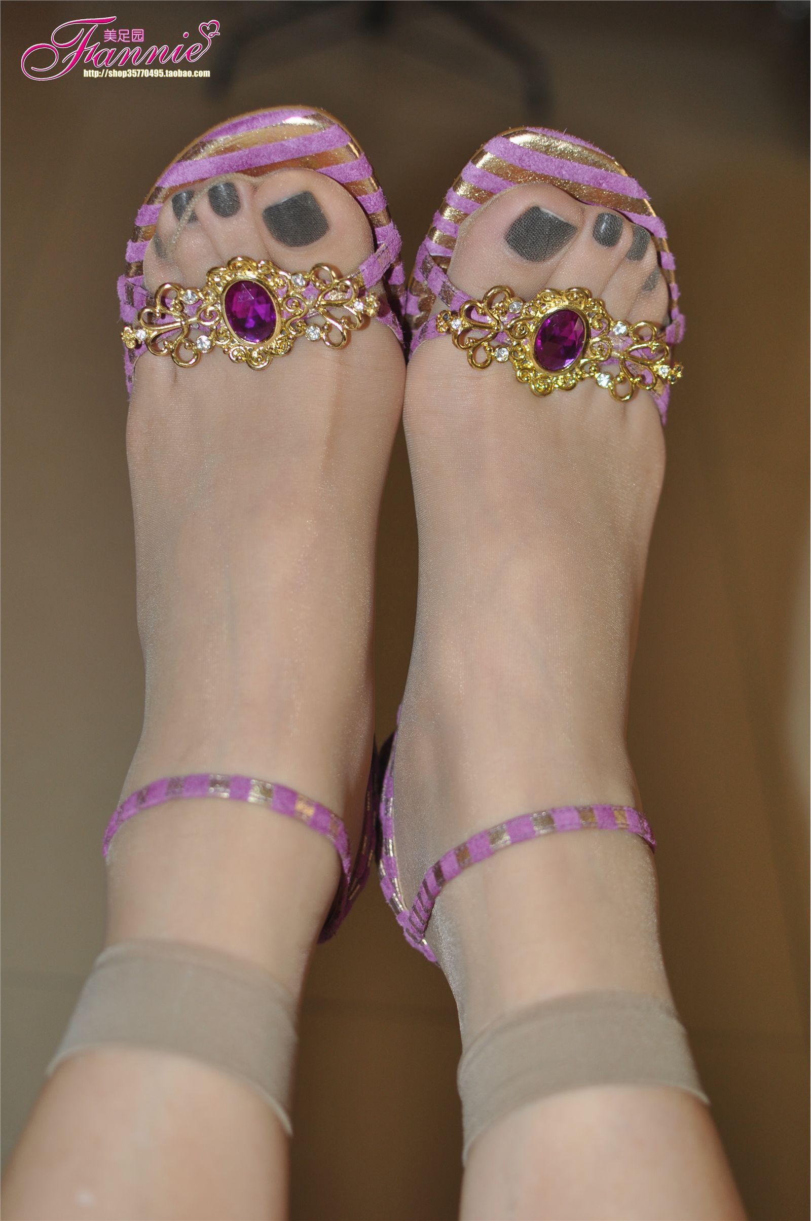 The color of ink is blurred. High heel silk feet (1) Fanny HD silk feet