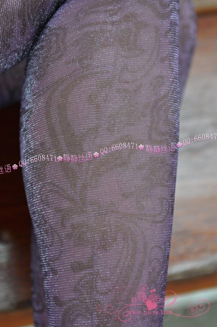 Beautiful legs silent silk language charnos charming black dots versatile purple pantyhose