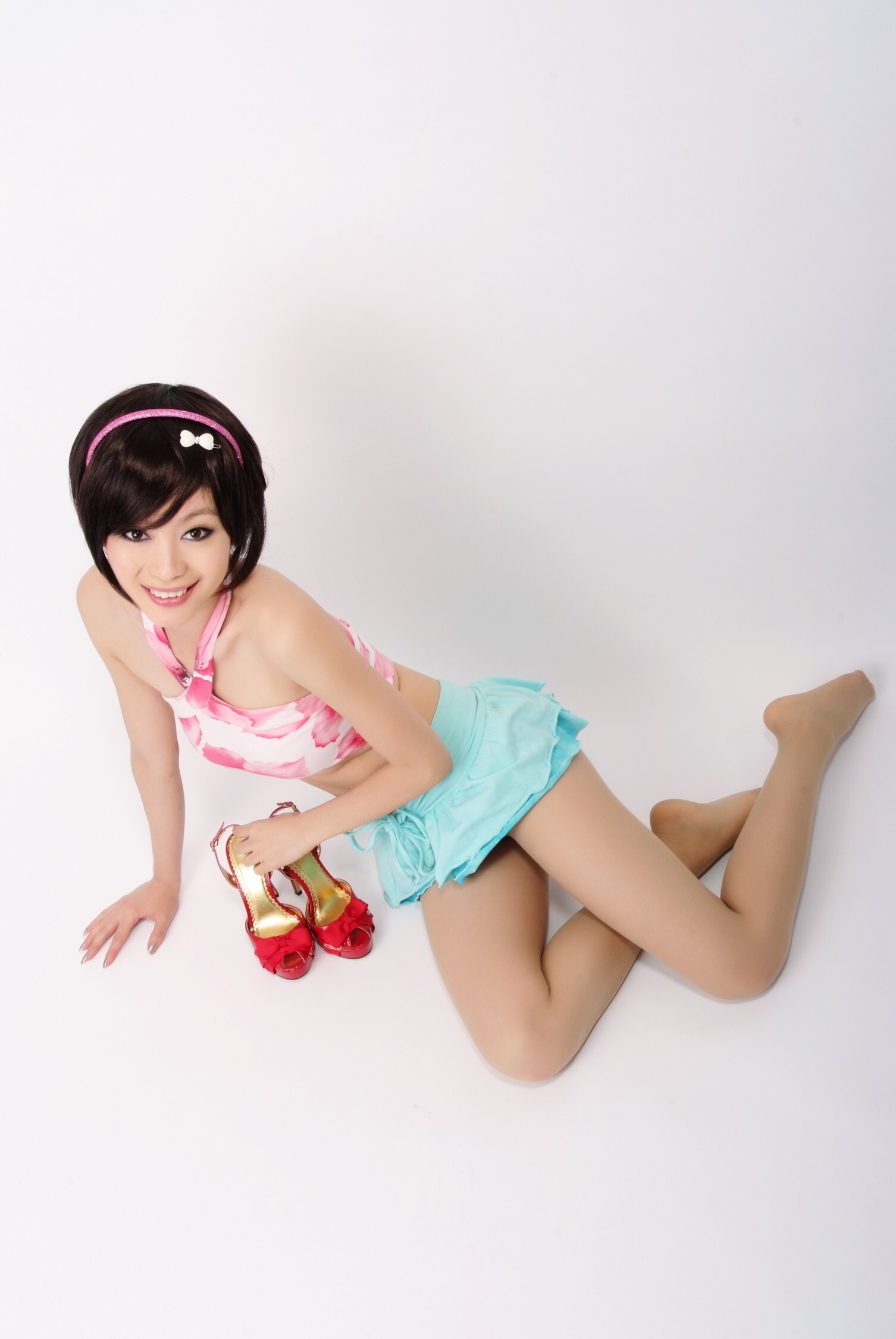 [paimei VIP] Zixuan sexy pajamas Xiaoai red powder tempts Jiajia white skirt Feifei cute girl