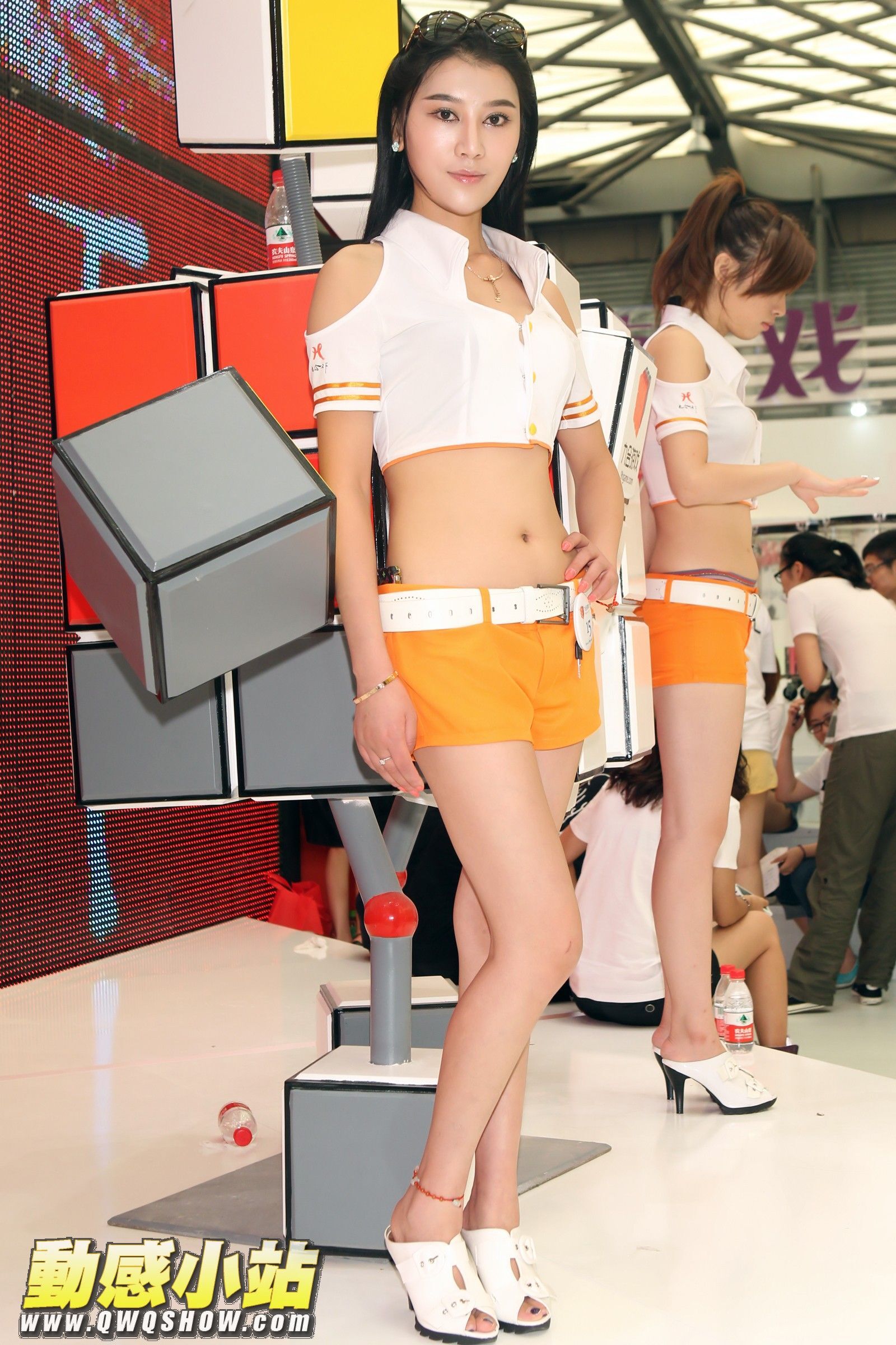 Outdoor photo of Jiuhe game model in Shanghai China joy video game exhibition